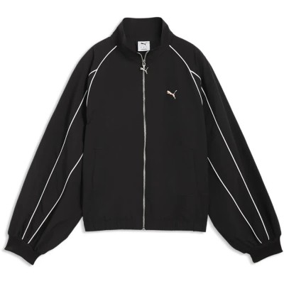 блуза,дамски,блузи,puma,t7,piping,relaxed,fit,full,zip,sweatshirt,black,(puma,black)
