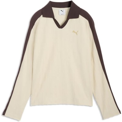 дамски,блузи,с,яка,мъжки,блузи,с,яка,puma,t7,relaxed,fit,long,sleeve,polo,beige,(alpine,snow,chocolate,brown)