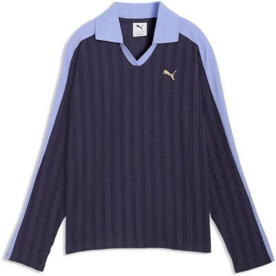 дамски,блузи,с,яка,puma,t7,relaxed,fit,long,sleeve,polo,blue,(deep,plum)