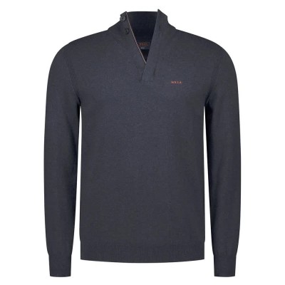 блуза,мъжки,пуловери,дамски,пуловери,nza,new,zealand,26an421,half,zip,sweater,grey,(lake,navy,melange)