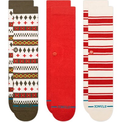 чорапи,мъжки,чорапи,дамски,чорапи,stance,cabin,days,crew,socks,3,pairs,red,(multicolor)
