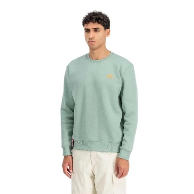 блуза,мъжки,пуловери,alpha,industries,basic,small,logo,sweatshirt,green,(frost,green)