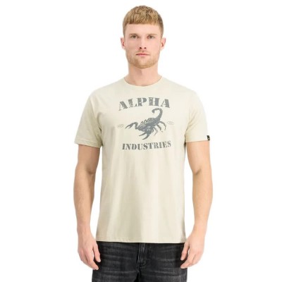 тениска,мъжки,тениски,дамски,тениски,alpha,industries,scorpion,short,sleeve,t,shirt,beige,(vintage,white)