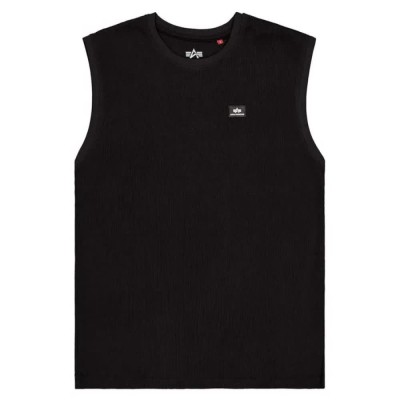 тениска,мъжки,тениски,дамски,тениски,alpha,industries,waffle,small,logo,sleeveless,t,shirt,black,(black)