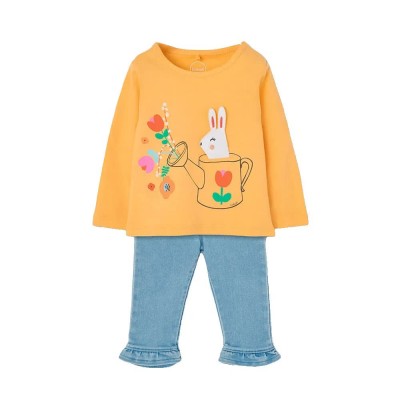 детски,екипи,boboli,143008,long,sleeve,set,yellow,blue,(bleach,wash)