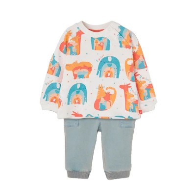 детски,екипи,детски,облекла,за,момчета,boboli,253000,long,sleeve,set,white,(animal,print,puzzle)