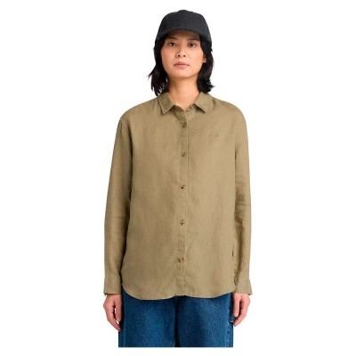 риза,с,дълъг,ръкав,дамски,ризи,мъжки,ризи,timberland,linen,long,sleeve,shirt,green,(cassel,earth)