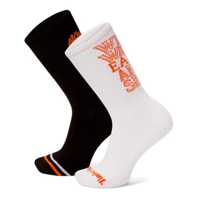 чорапи,мъжки,чорапи,дамски,чорапи,timberland,statement,crew,long,socks,2,pairs,white,black,(white)