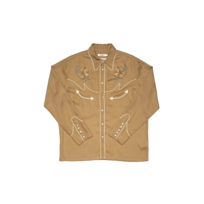 риза,с,дълъг,ръкав,мъжки,ризи,nudie,jeans,gonzo,cowboy,flower,long,sleeve,shirt,brown,(tobacco)