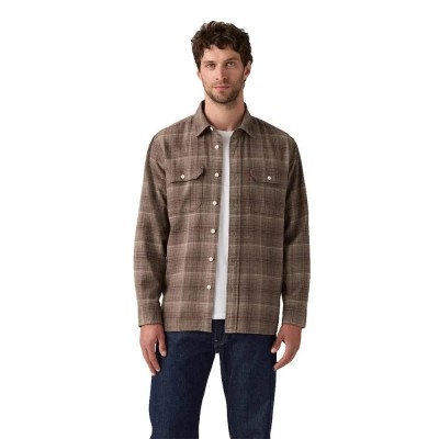 риза,с,дълъг,ръкав,дамски,ризи,мъжки,ризи,levi´s,®,classic,worker,long,sleeve,shirt,brown,(ametrine,plaid,bracken)