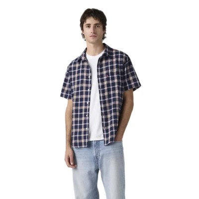риза,с,къс,ръкав,дамски,ризи,мъжки,ризи,levi´s,®,sunset,one,pocket,standard,short,sleeve,shirt,blue,(sintra,plaid,v2,dress,blues)