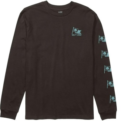 тениска,мъжки,тениски,дамски,тениски,salty,crew,flag,day,long,sleeve,t,shirt,brown,(black)