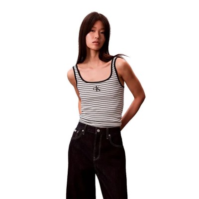 тениска,мъжки,тениски,дамски,тениски,calvin,klein,jeans,striped,monologo,scoop,nk,rib,sleeveless,t,shirt,white,(black,stripe)