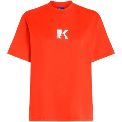 тениска,мъжки,тениски,дамски,тениски,karl,lagerfeld,jeans,a1w17031,short,sleeve,t,shirt,orange,(grenadine)