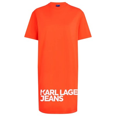 рокля,дамски,поли,и,рокли,karl,lagerfeld,jeans,b1w13054,short,sleeve,short,dress,orange,(grenadine)