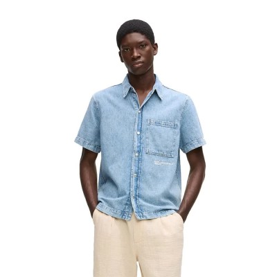 риза,с,къс,ръкав,дамски,ризи,мъжки,ризи,karl,lagerfeld,jeans,b2m16013,short,sleeve,shirt,blue,(light,blue)