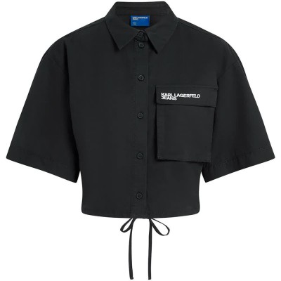 риза,с,къс,ръкав,дамски,ризи,мъжки,ризи,karl,lagerfeld,jeans,b2w11021,short,sleeve,shirt,black,(black)