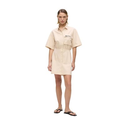 рокля,дамски,поли,и,рокли,karl,lagerfeld,jeans,b2w13035,short,sleeve,short,dress,beige,(whitecap,grey)