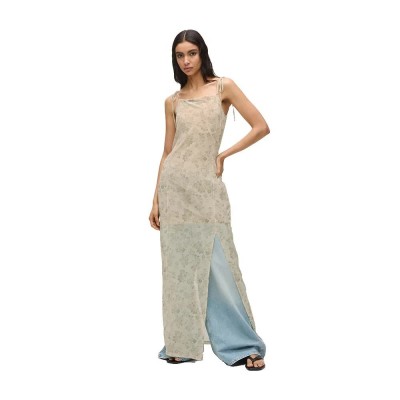 рокля,дамски,поли,и,рокли,karl,lagerfeld,jeans,b2w13039,sleeveless,long,dress,beige,(floral,aop)