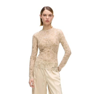 тениска,мъжки,тениски,дамски,тениски,karl,lagerfeld,jeans,b2w17076,long,sleeve,t,shirt,beige,(floral,aop)