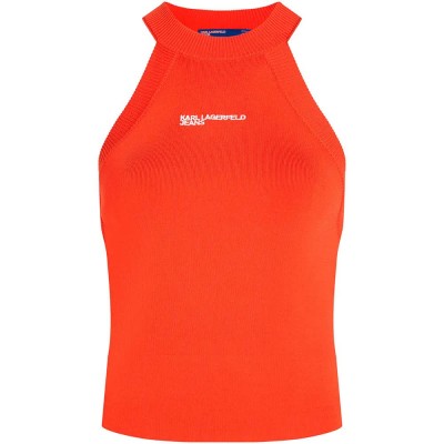 дънки,дамски,топове,karl,lagerfeld,jeans,b2w18022,sleeveless,top,orange,(grenadine)