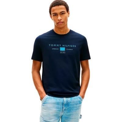 тениска,мъжки,тениски,дамски,тениски,tommy,hilfiger,brand,love,mono,stack,short,sleeve,t,shirt,blue,(desert,sky)