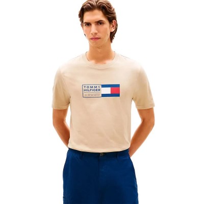 тениска,мъжки,тениски,дамски,тениски,tommy,hilfiger,brand,love,text,box,short,sleeve,t,shirt,beige,(sandalwood)