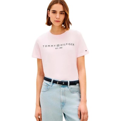 тениска,мъжки,тениски,дамски,тениски,tommy,hilfiger,corp,logo,regular,fit,short,sleeve,t,shirt,pink,(light,pink)