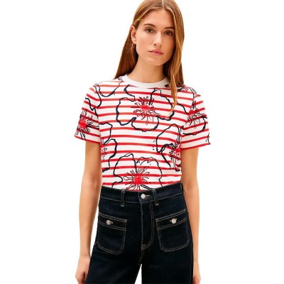 тениска,мъжки,тениски,дамски,тениски,tommy,hilfiger,flower,graphic,regular,fit,short,sleeve,t,shirt,white,(breton,stp,iv,silk,fireworks,poppy)