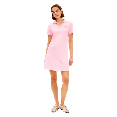 рокля,дамски,поли,и,рокли,tommy,hilfiger,script,polo,dress,pink,(classic,pink)