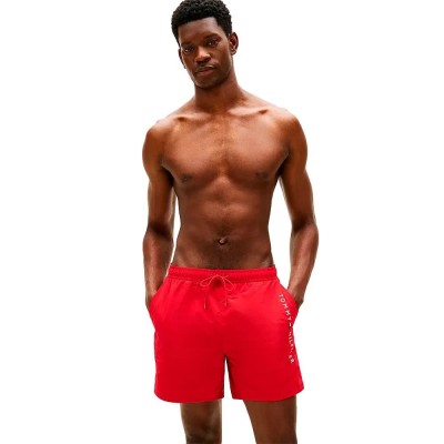 бански,гащета,мъжки,бански,костюми,tommy,hilfiger,um0um03748,swimming,shorts,red,(medium,red)