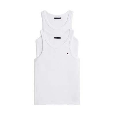 тениска,мъжки,тениски,дамски,тениски,tommy,hilfiger,um0um03869,sleeveless,t,shirt,2,units,white,(white,white)