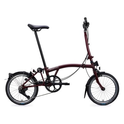 пътни,и,градски,велосипеди,brompton,c,line,12s,high,20´´,folding,bike,silver,(red,plum)
