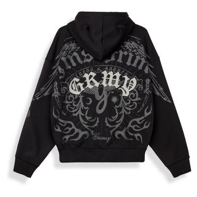 блуза,мъжки,пуловери,дамски,пуловери,grimey,chief,watcher,full,zip,sweatshirt,black,(black)