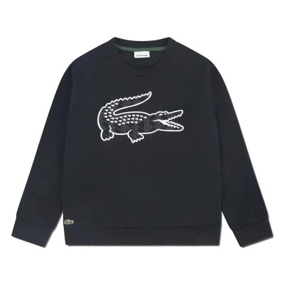 детска,поларена,блуза,детски,блузи,lacoste,kids,graphic,fleece,crew,sweatshirt,black,(black)