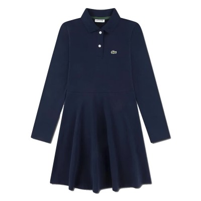 детска,рокля,дамски,поли,и,рокли,lacoste,kids,pique,long,sleeve,dress,blue,(navy)