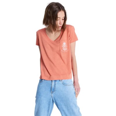 тениска,мъжки,тениски,дамски,тениски,roxy,laguna,green,short,sleeve,v,neck,t,shirt,orange,(apricot,brandy)