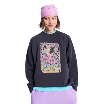 блуза,дамски,блузи,roxy,lineup,terry,sweatshirt,grey,(anthracite)