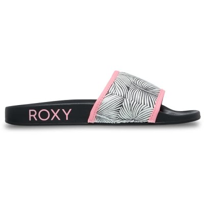 мъжки,джапанки,и,чехли,дамски,сандали,и,чехли,roxy,slippy,iv,slides,black,(plumeria)