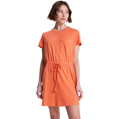 рокля,дамски,поли,и,рокли,roxy,sunny,expedition,solid,short,sleeve,dress,orange,(camellia)
