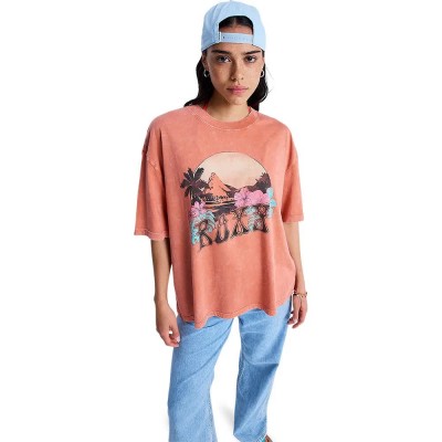 тениска,мъжки,тениски,дамски,тениски,roxy,washed,short,sleeve,t,shirt,orange,(apricot,brandy)