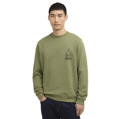блуза,мъжки,пуловери,barbour,staithes,sweatshirt,green,(olvine)