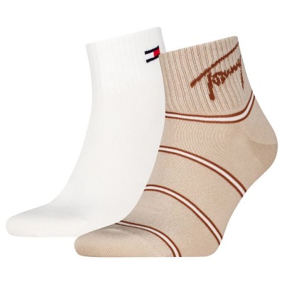 чорапи,мъжки,чорапи,дамски,чорапи,tommy,hilfiger,breton,stripe,quarter,socks,2,pairs,beige,white,(sand)