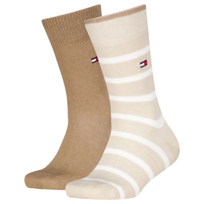 чорапи,детски,чорапи,tommy,hilfiger,breton,stripe,socks,2,pairs,beige,brown,(sand)