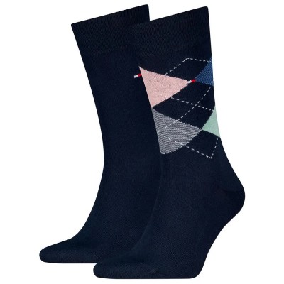 чорапи,мъжки,чорапи,tommy,hilfiger,check,socks,2,pairs,blue,(navy,multicolor)
