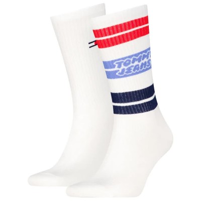 чорапи,мъжки,чорапи,дамски,чорапи,tommy,hilfiger,fushion,crew,socks,2,pairs,white,(white,red)