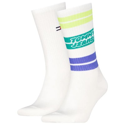 чорапи,мъжки,чорапи,дамски,чорапи,tommy,hilfiger,fushion,crew,socks,2,pairs,white,(white,yellow)