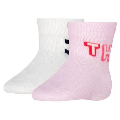 бебешки,чорапи,детски,чорапи,tommy,hilfiger,logo,baby,socks,2,pairs,white,pink,(pink)