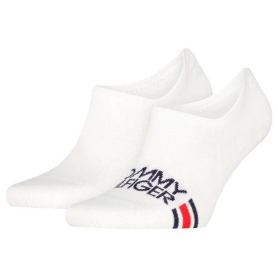 чорапи,мъжки,чорапи,tommy,hilfiger,logo,stripe,no,show,socks,2,pairs,white,(white)