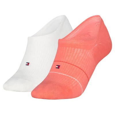 чорапи,мъжки,чорапи,дамски,чорапи,tommy,hilfiger,rib,stripe,no,show,socks,2,pairs,red,white,(coral)